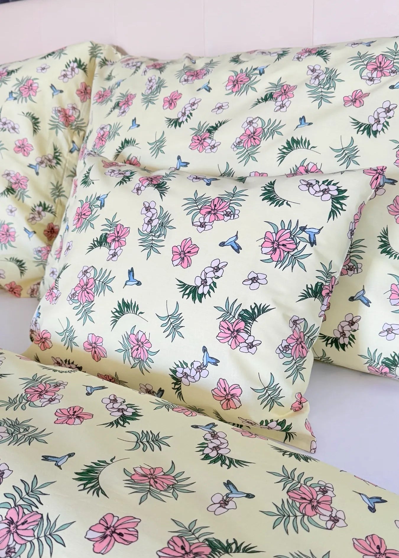 Cotton bed linen set - Blue circles