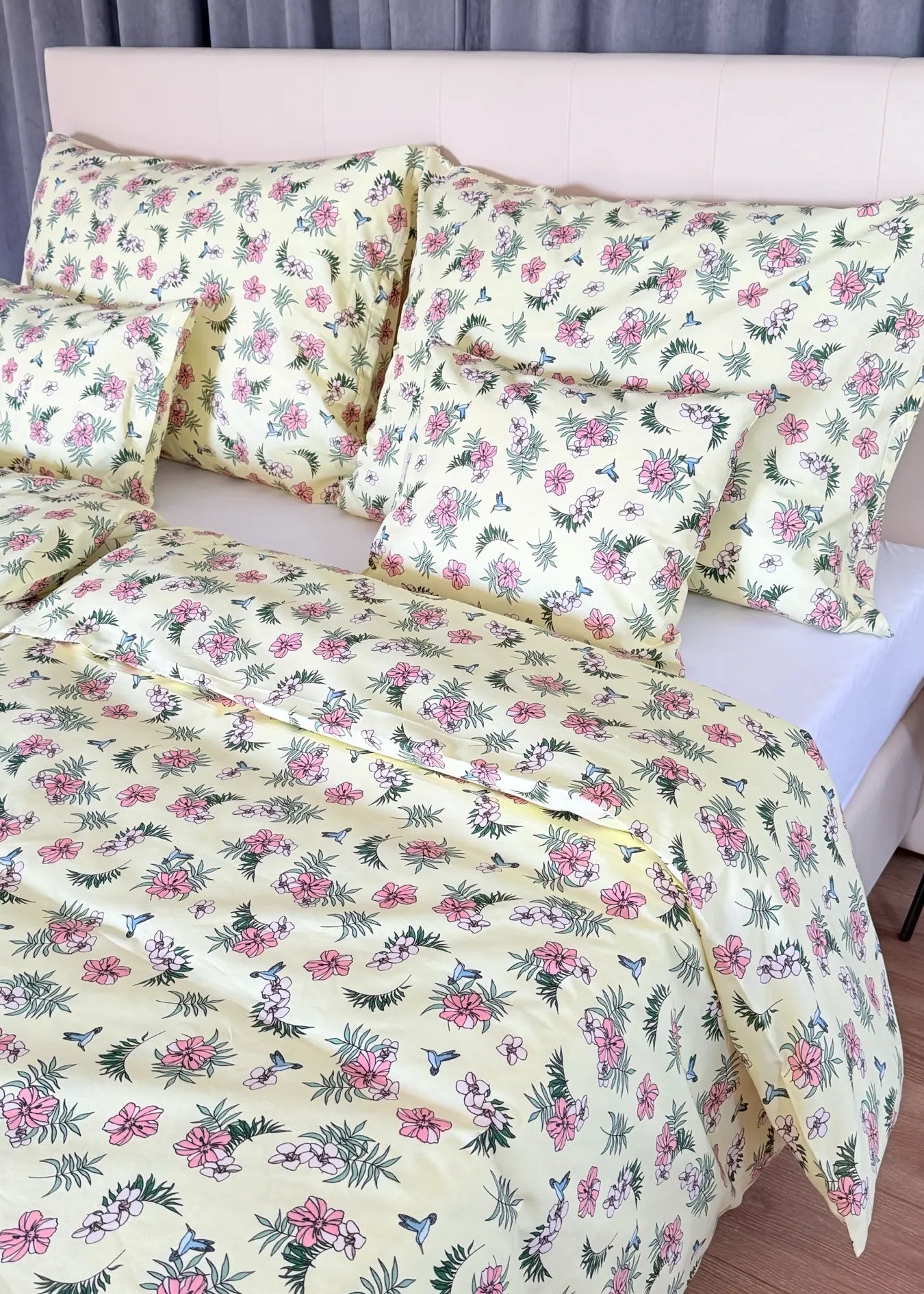 Cotton bed linen set - Blue circles