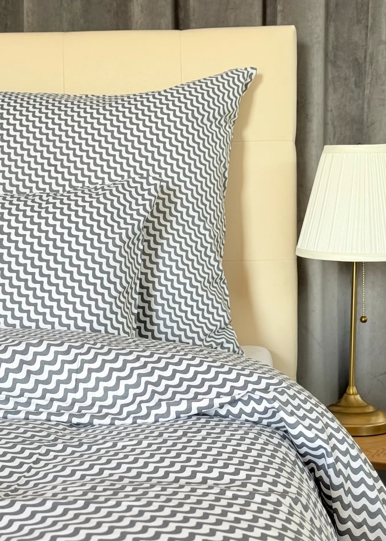 Pamut párnahuzat - Ezüstköd hullám