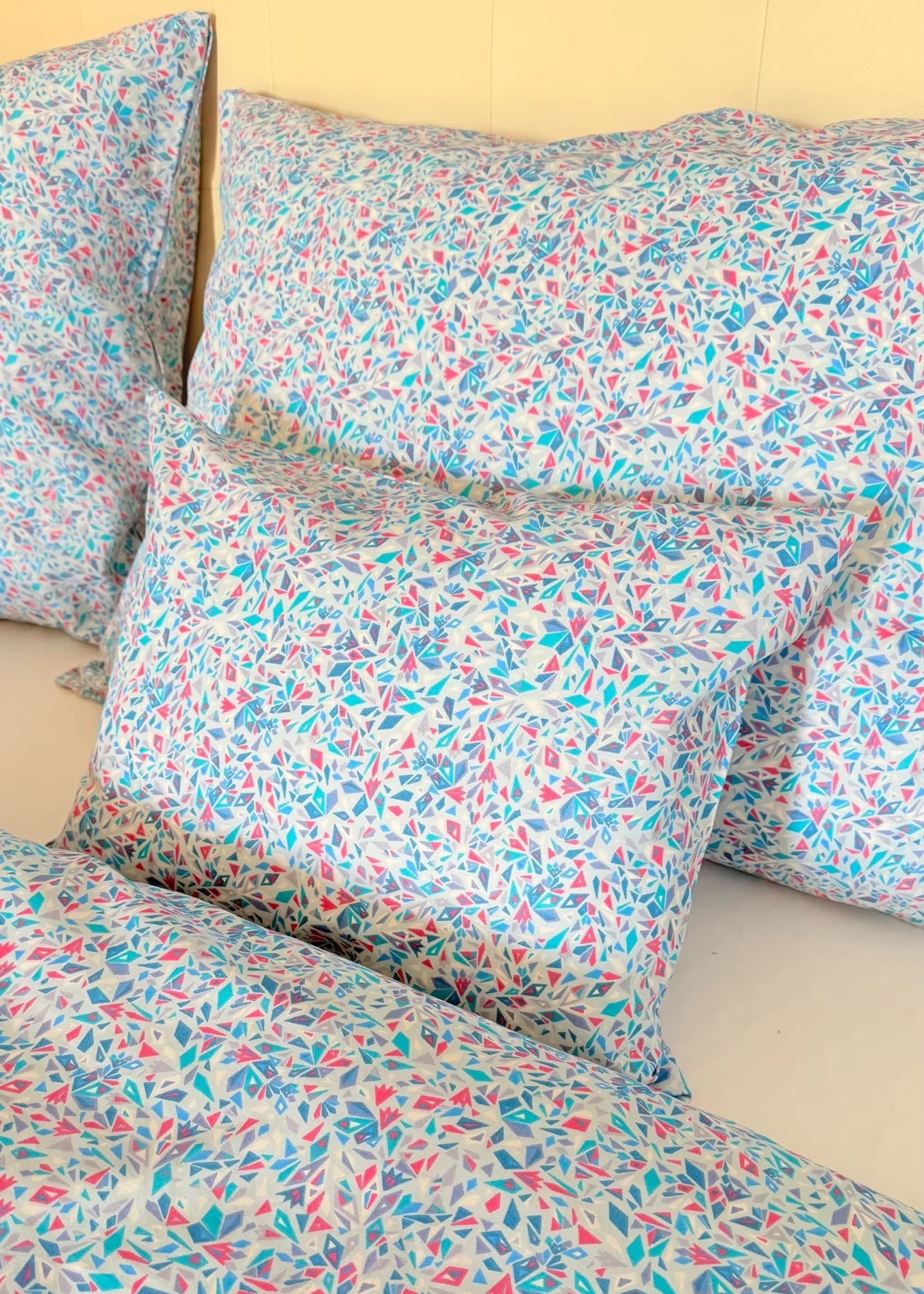 Pamut párnahuzat - Geometrikus türkiz mozaik