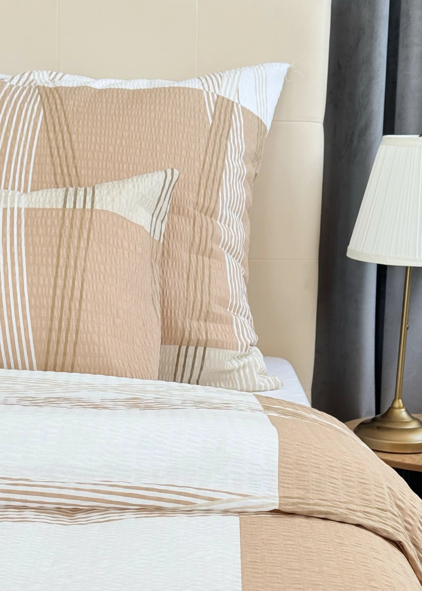 Krepp-Bettwäsche 3er-Set - Grünes Muster