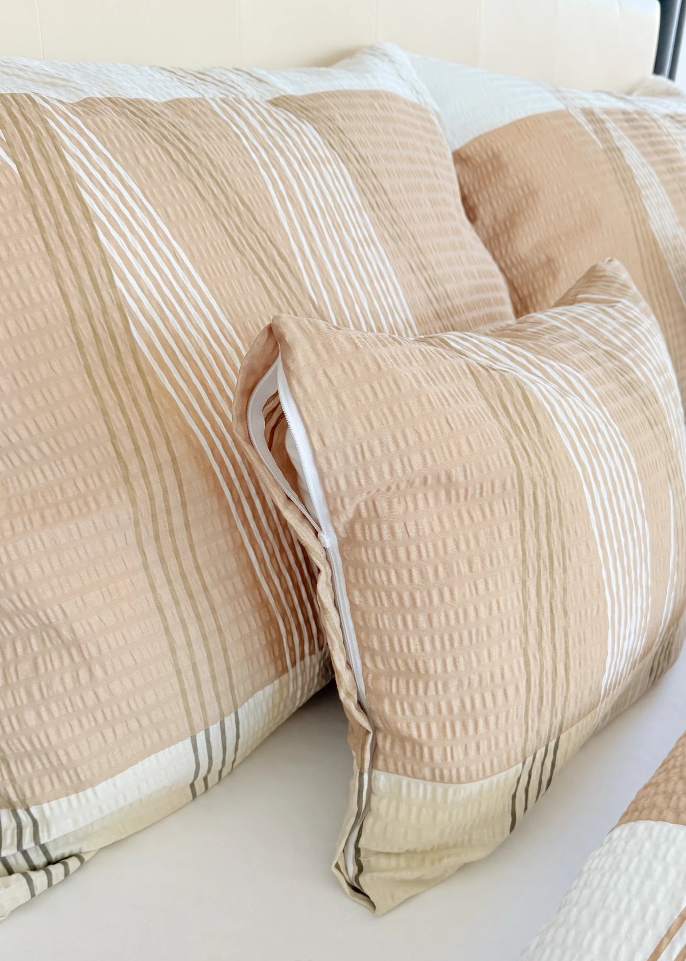 Krepp-Bettwäsche 3er-Set - Grünes Muster