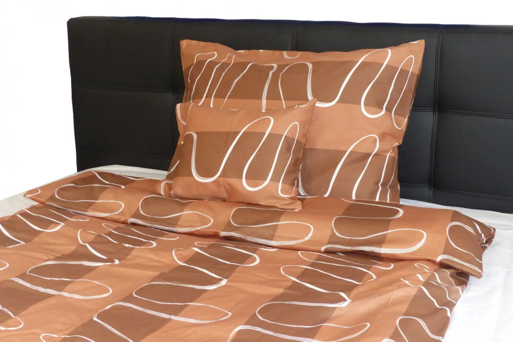 Satin pillowcase - Brown/White wave