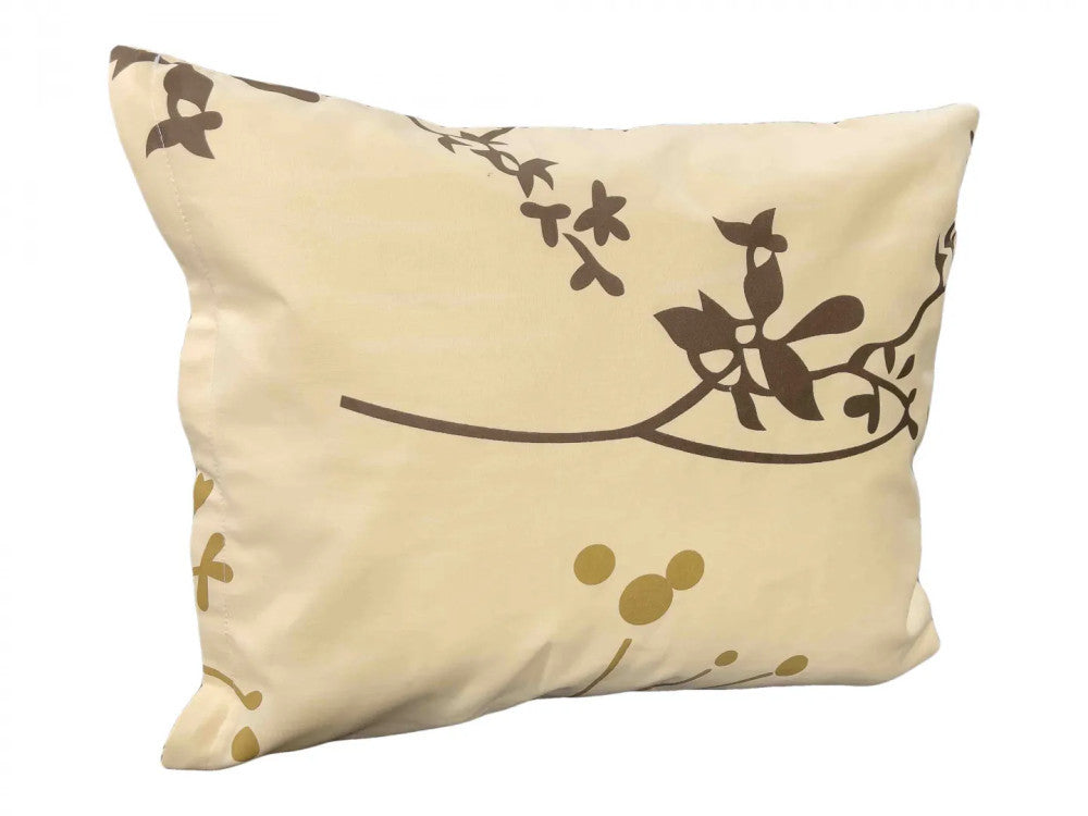 Pamut kispárnahuzat - Barna/bézs faágas