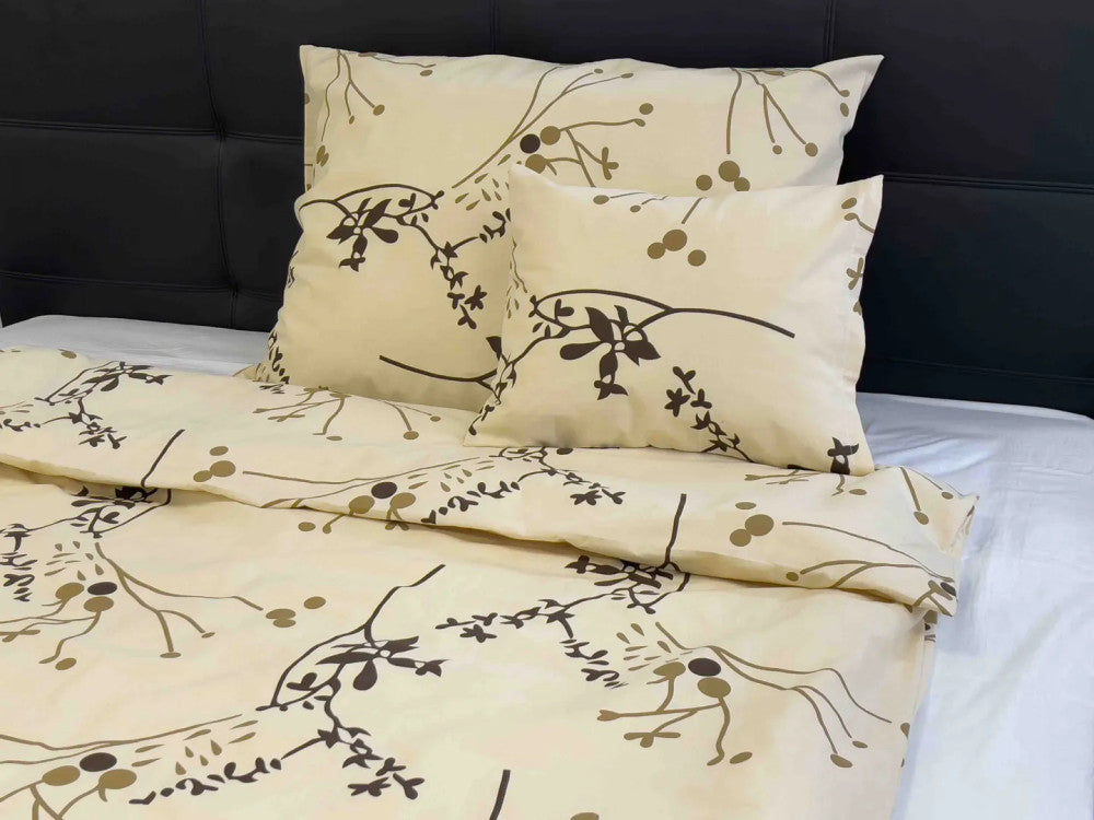 Pamut kispárnahuzat - Barna/bézs faágas