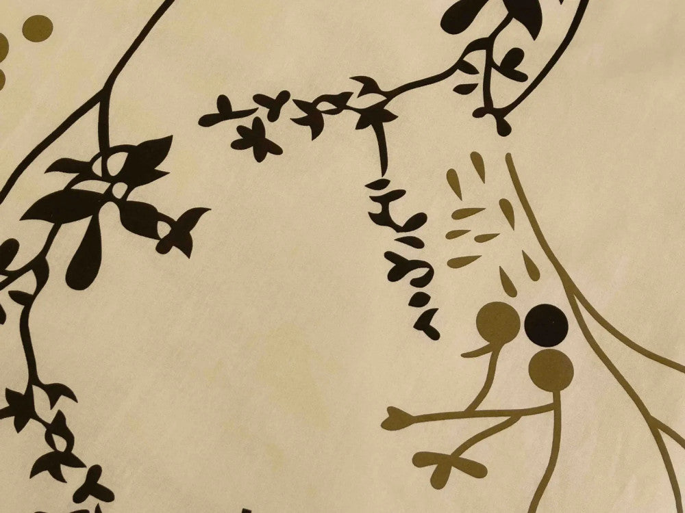 Pamut kispárnahuzat - Barna/bézs faágas