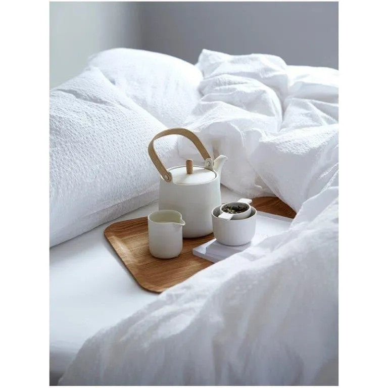 Krepp-Kissenbezug – 100 % Baumwolle – Weiß – umklappbar – 130 g/m2