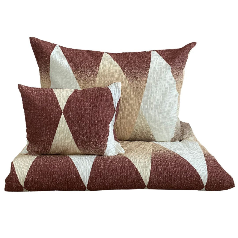 Crepe bed linen set 3 pieces - Brown/beige pattern