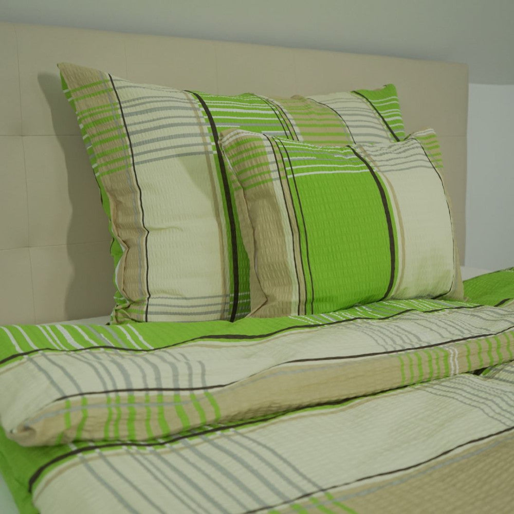 Krepp kispárnahuzat - Zöld kockás