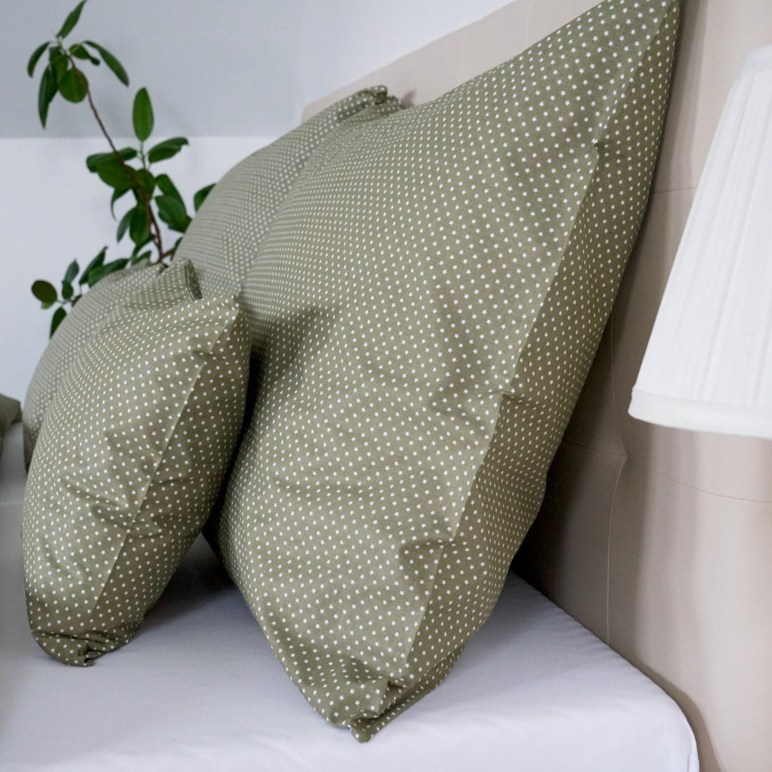 Cotton bed linen set - Khaki stars