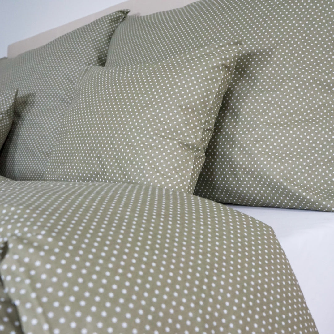 Cotton bed linen set - Khaki stars