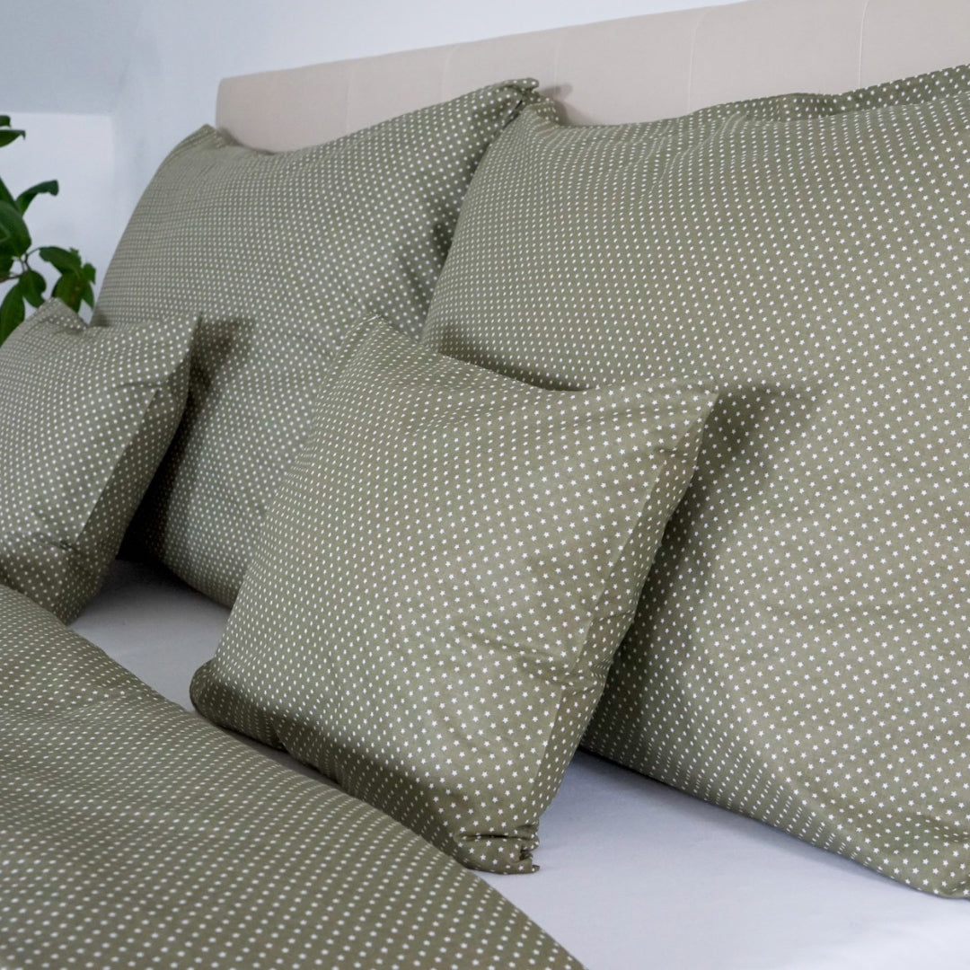 Cotton bed linen set - Khaki stars