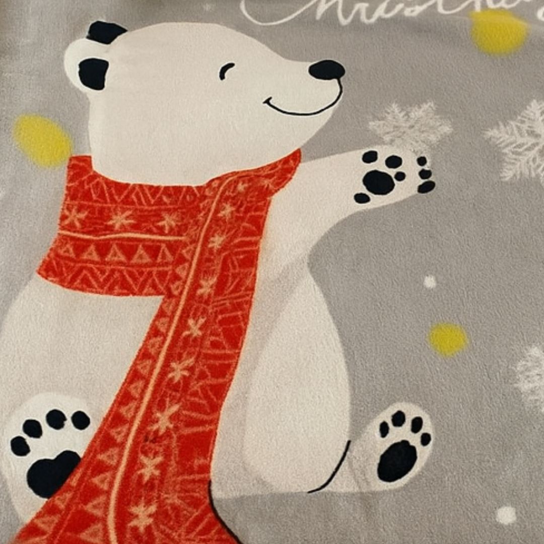 Grey polar bear children's blanket - 100x140 cm
