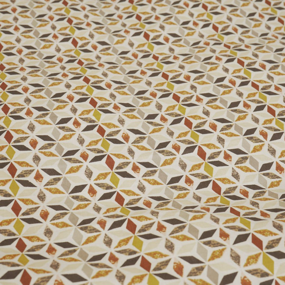 Baumwoll-Bettlaken-Set - 3-teilig - Braunes geometrisches Muster