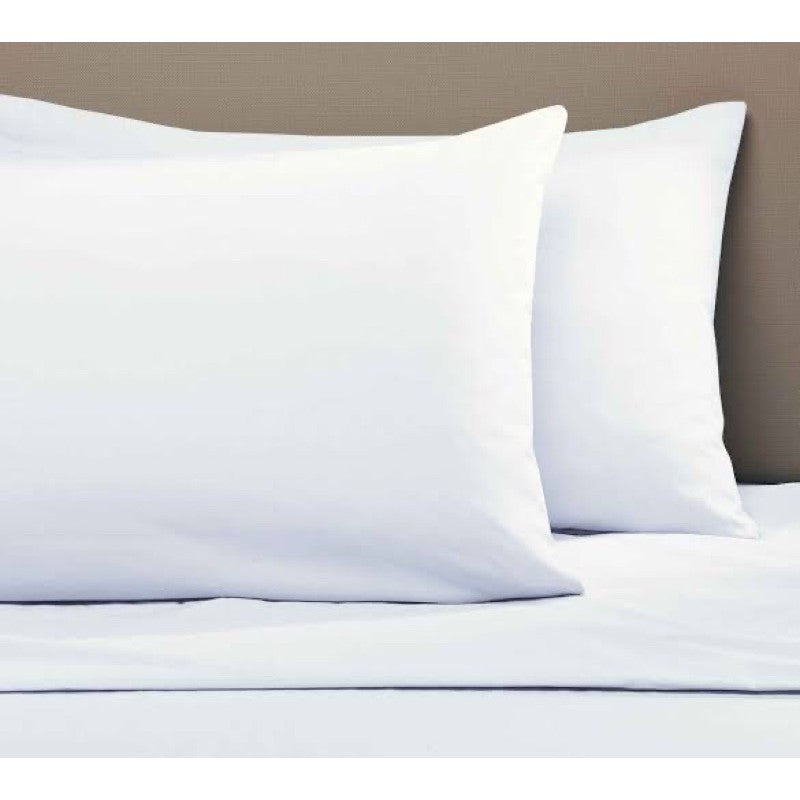 Hotel quality white linen pillowcase - 100% Cotton - zippered - 146 gr/m2 - packaged