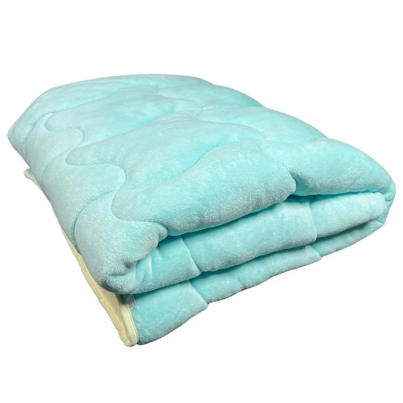 Soft - extra warm, soft double-sided winter blanket - turquoise/natural - 135x195 cm