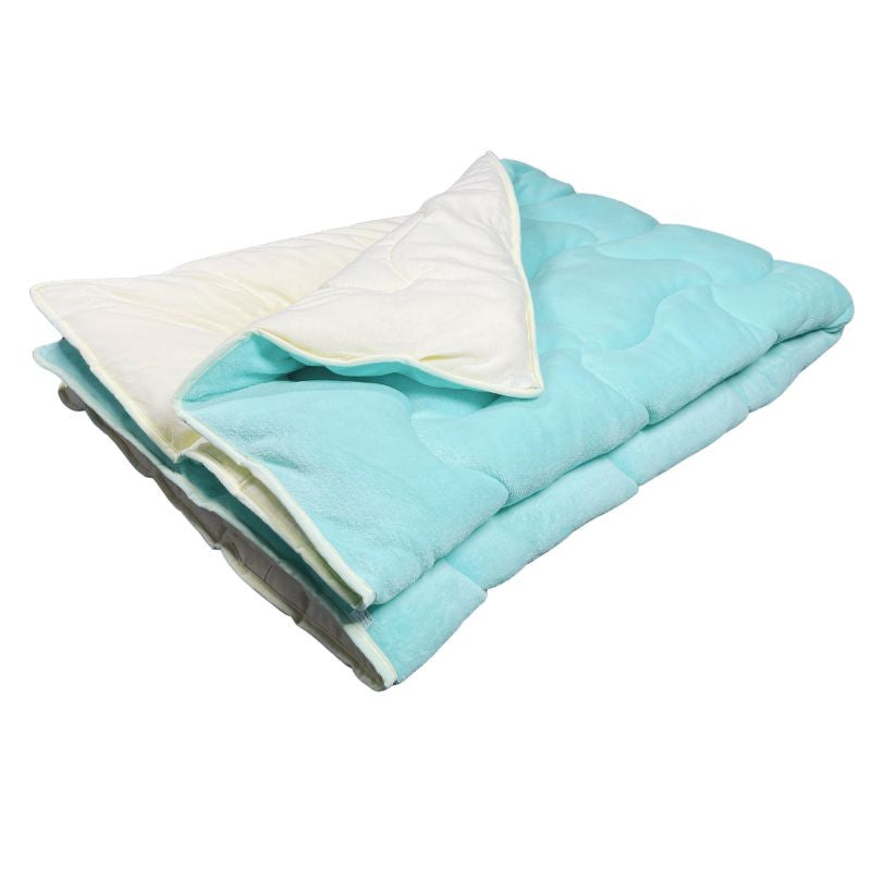 Soft - különlegesen meleg, puha kétoldalas téli takaró - türkiz/natúr - 135x195 cm