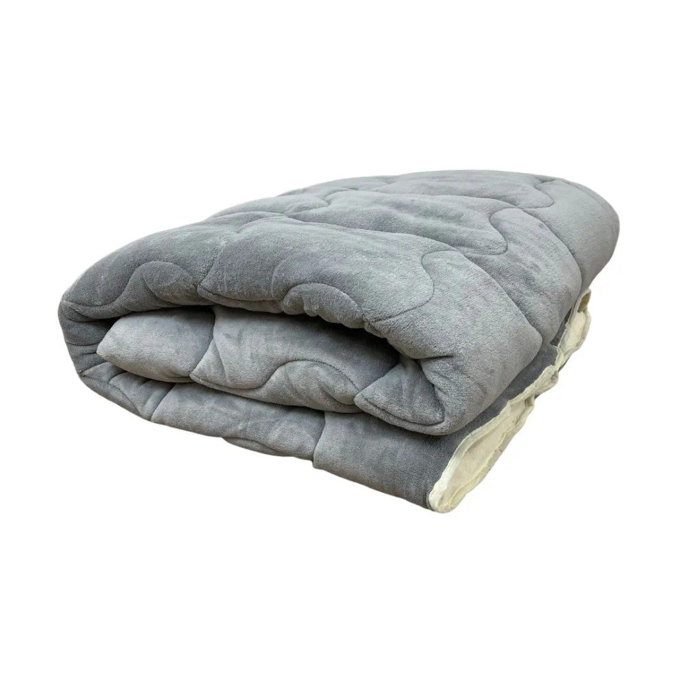 Soft - extra warme, weiche doppelseitige Winterdecke - grau/natur - 135x195 cm