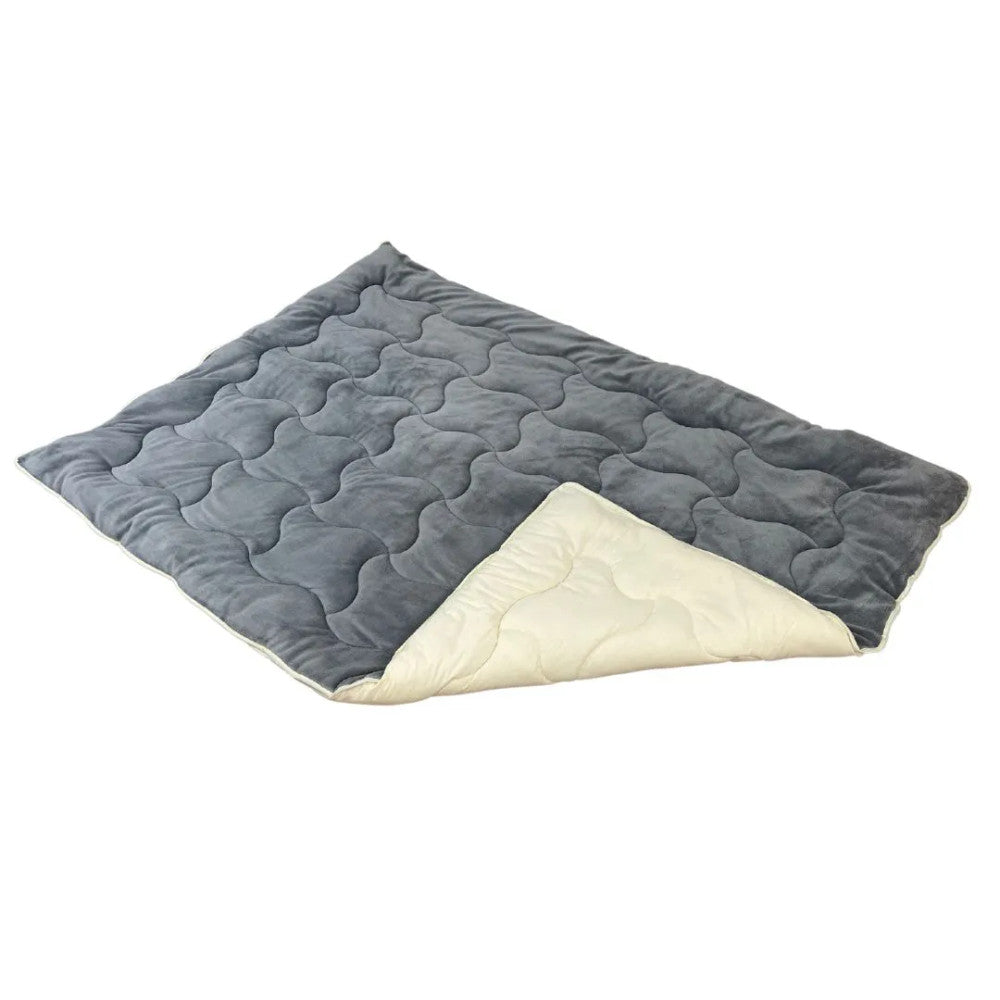 Soft - extra warme, weiche doppelseitige Winterdecke - grau/natur - 135x195 cm