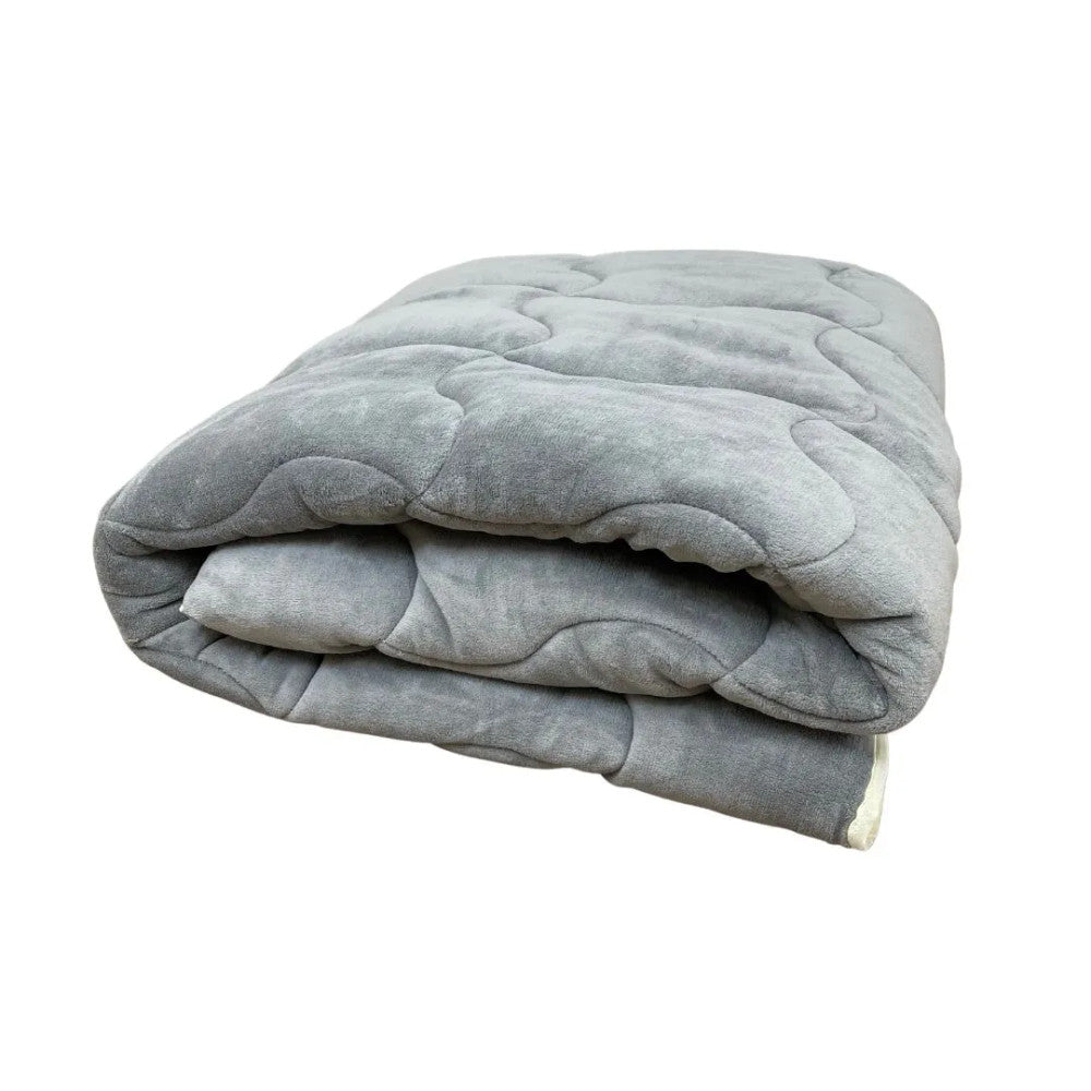 Soft - extra warme, weiche doppelseitige Winterdecke - grau/natur - 135x195 cm