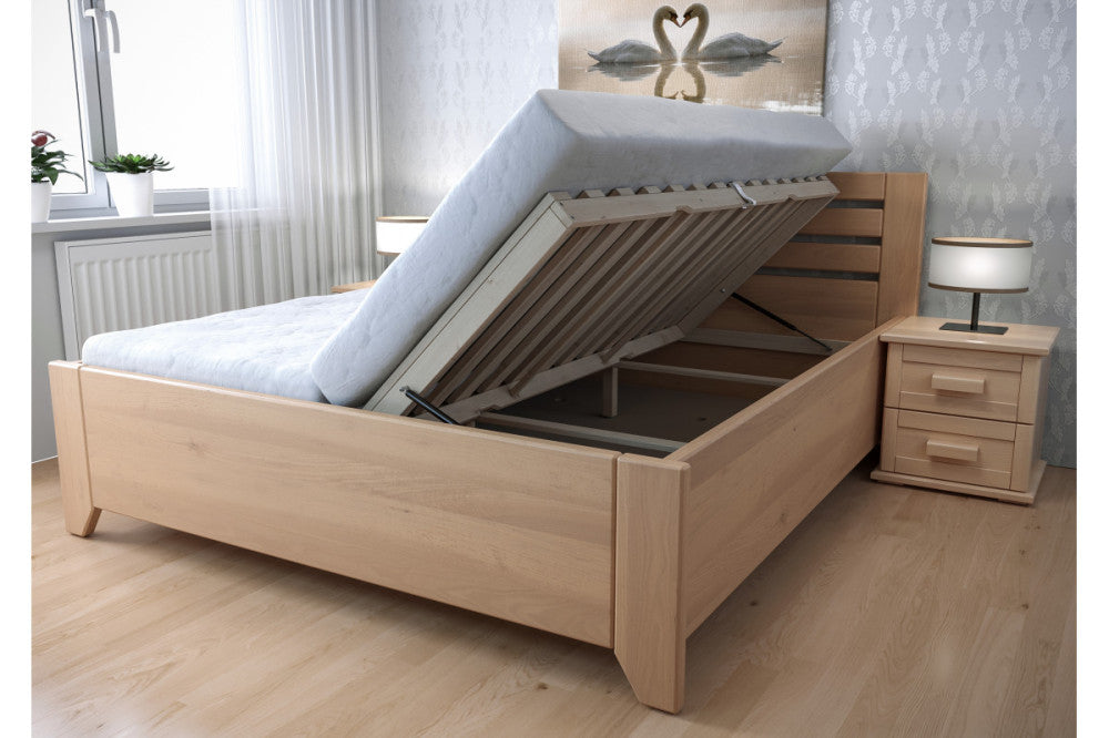 Wooden bed slats can be opened sideways
