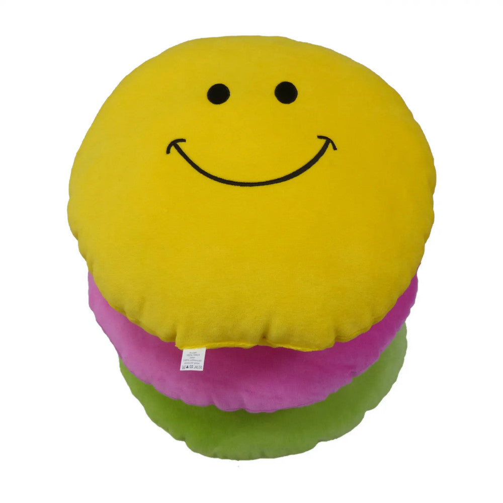 Plüss smiley párna - Sárga - NAGY