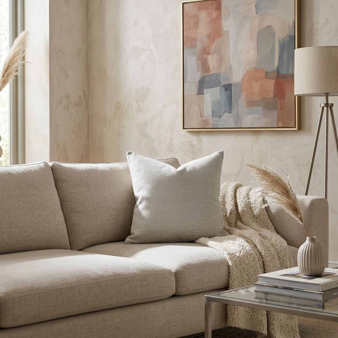 Dekokissen (mit Einlage) 45x45 cm (creme)