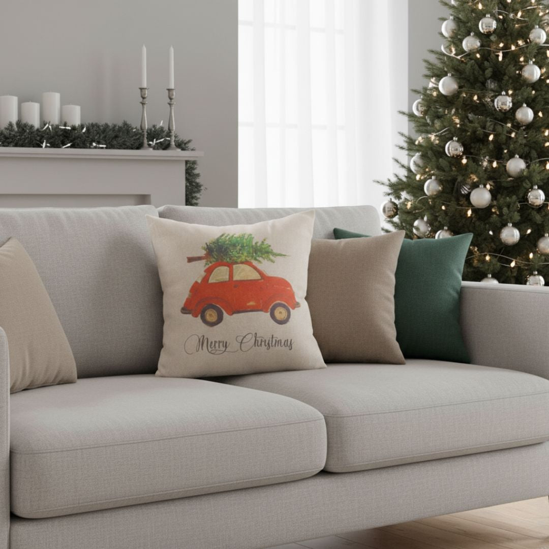 Red star zippered pillow with insert