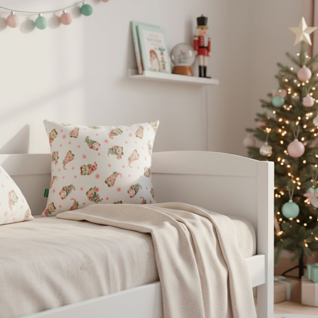 Kissen mit Reißverschluss und Einsatz in Rot mit Stern