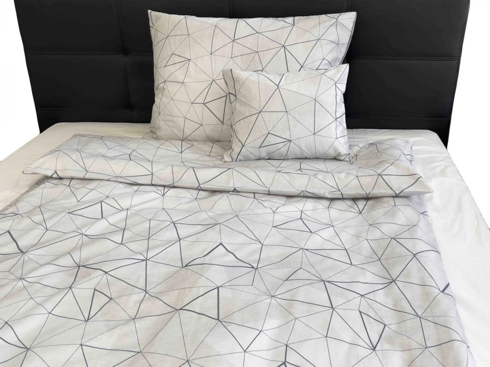 Cotton sateen pillowcase - Gray pattern