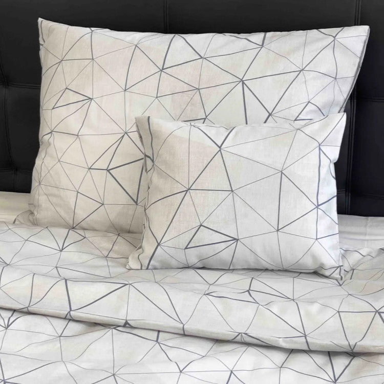 Cotton sateen pillowcase - Gray pattern