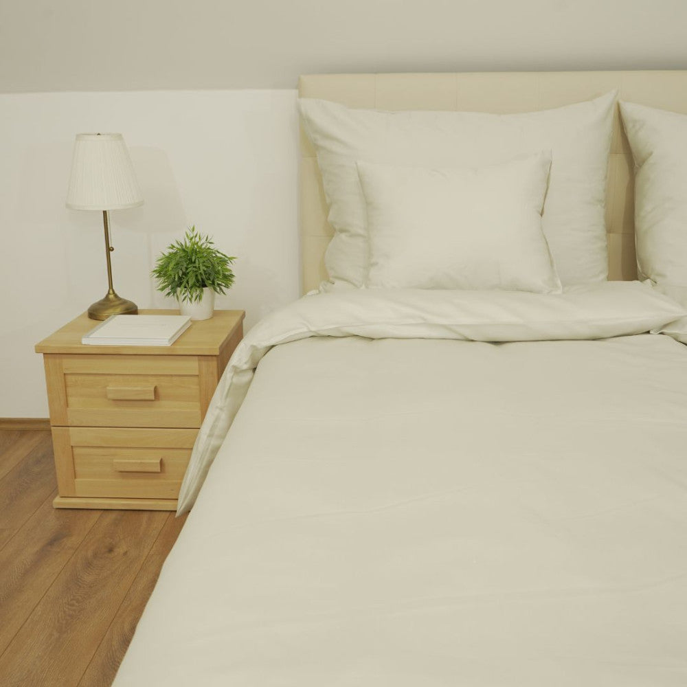 Hellgoldenes Satin-Bettwäscheset - 3-teilig - TC 250