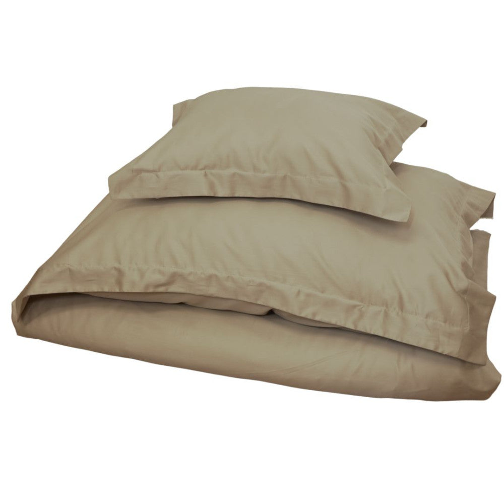 Cotton sateen pillowcase with English edge - Hazelnut - TC 250