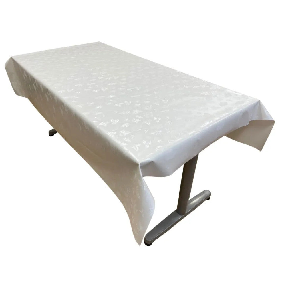 Wachstuch-Tischdecke - Premium-Qualität! - Elegantes weißes Muster 130x140 cm