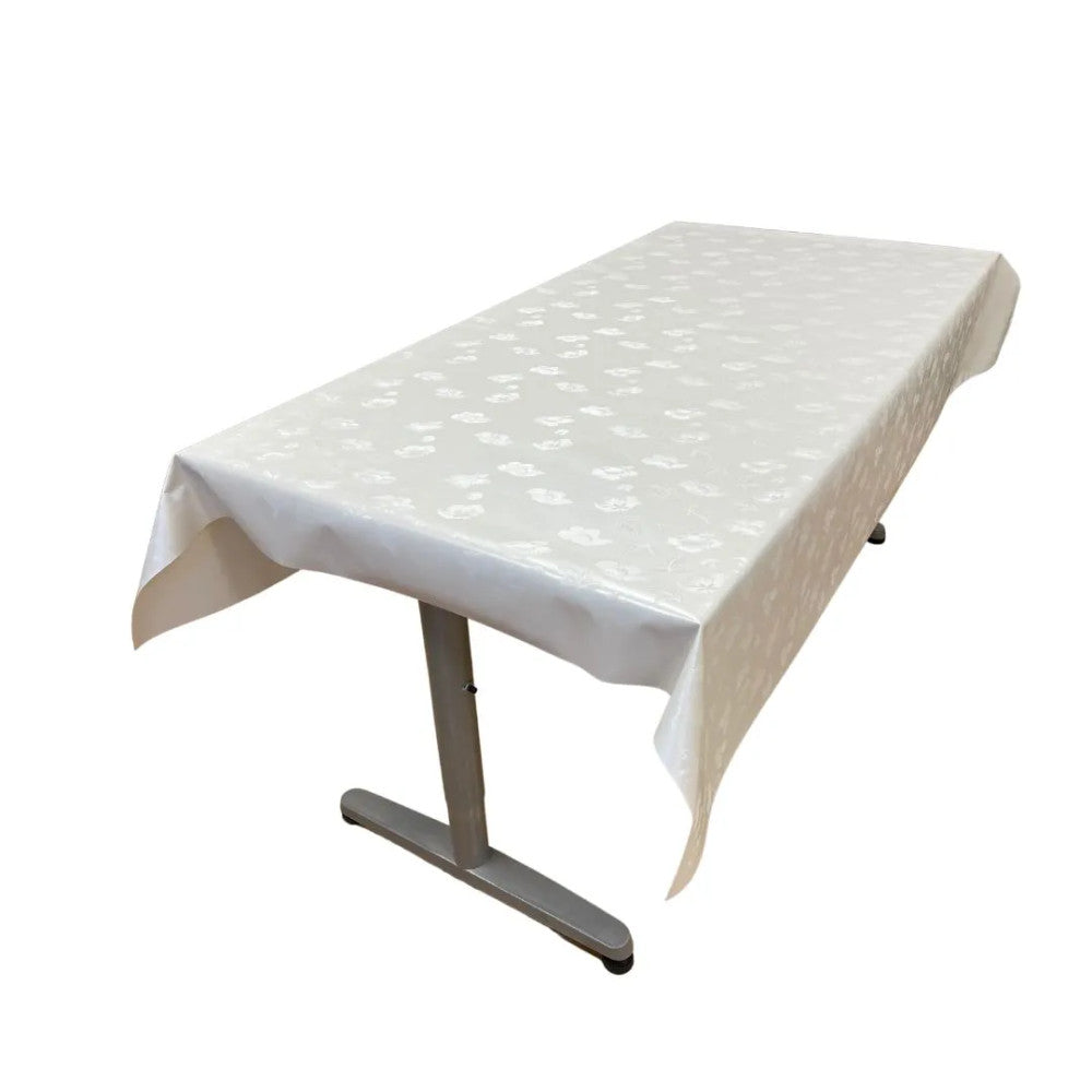 Oilcloth tablecloth - Premium quality! - Elegant white pattern