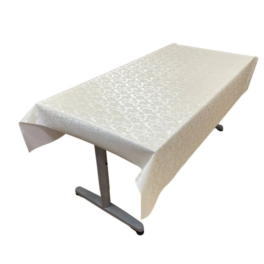 Viaszosvászon asztalterítő - Prémium minőség! - Elegáns ekrü mintás 140x140 cm