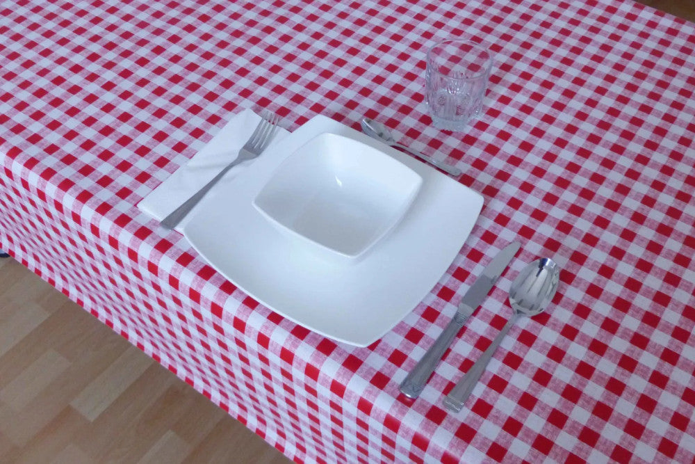 Oilcloth tablecloth - Premium quality! - Pepita red checkered