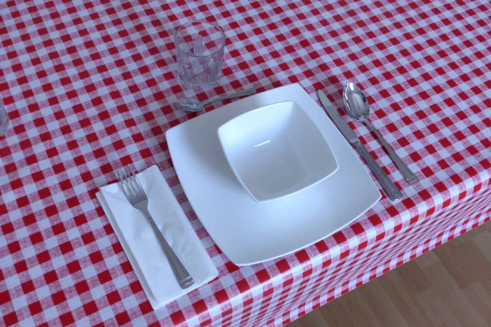 Viaszosvászon asztalterítő - Prémium minőség! - Pepita piros kockás