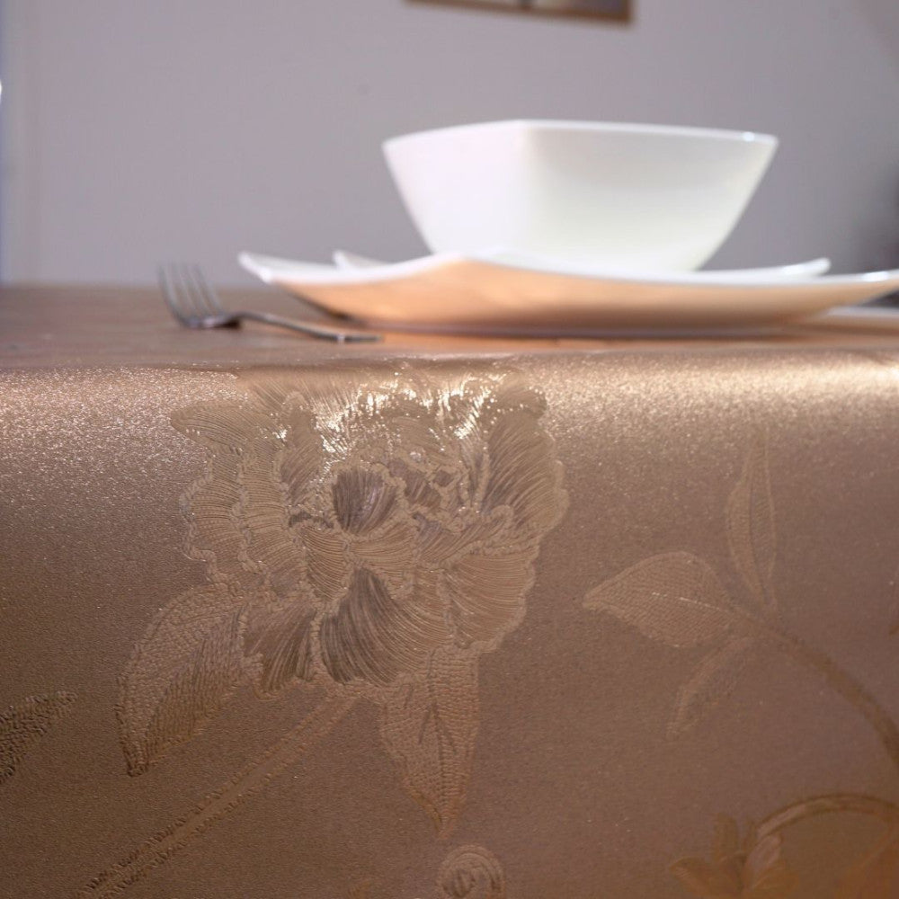 Gold-Oilcloth Tablecloth - Premium Quality! - Rose Gold Color