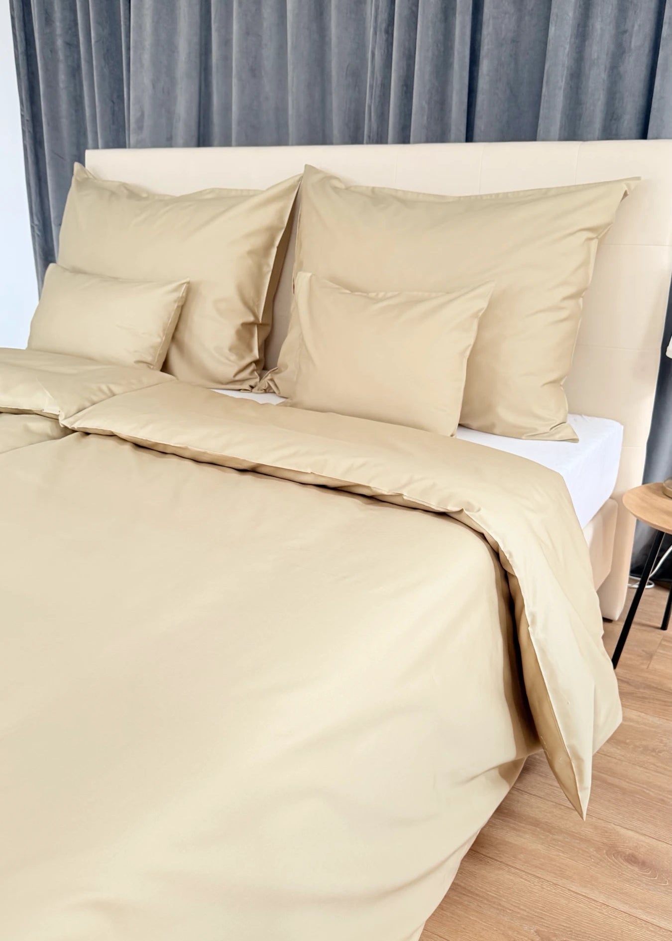 Mint solid satin bed linen set - TC 300
