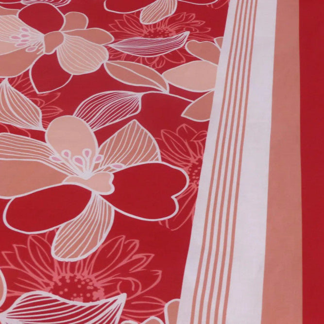 Cotton pillowcase - Cherry red/peach