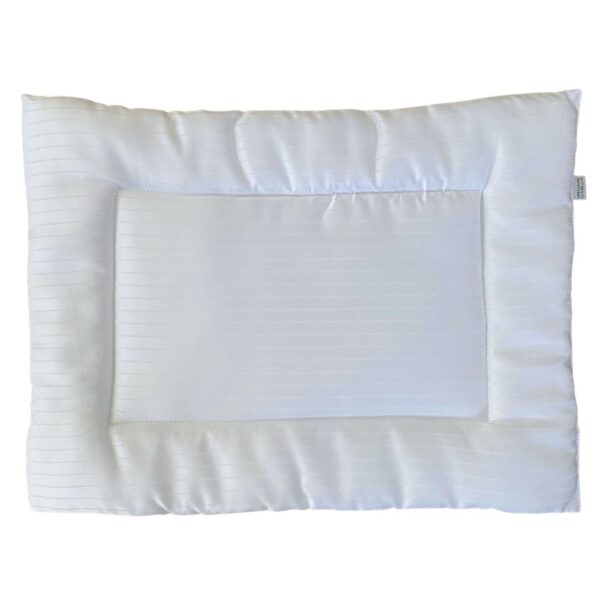 Anti-allergic flat children's pillow - white striped quilted