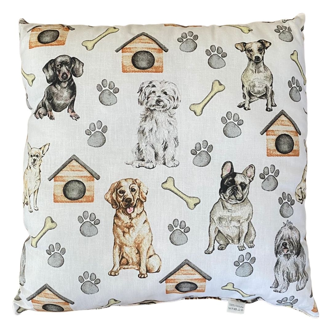 White dog pillow - 40x40 cm