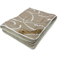 Winterdecke aus Merinowolle und Baumwolle – Beige/Blättermuster