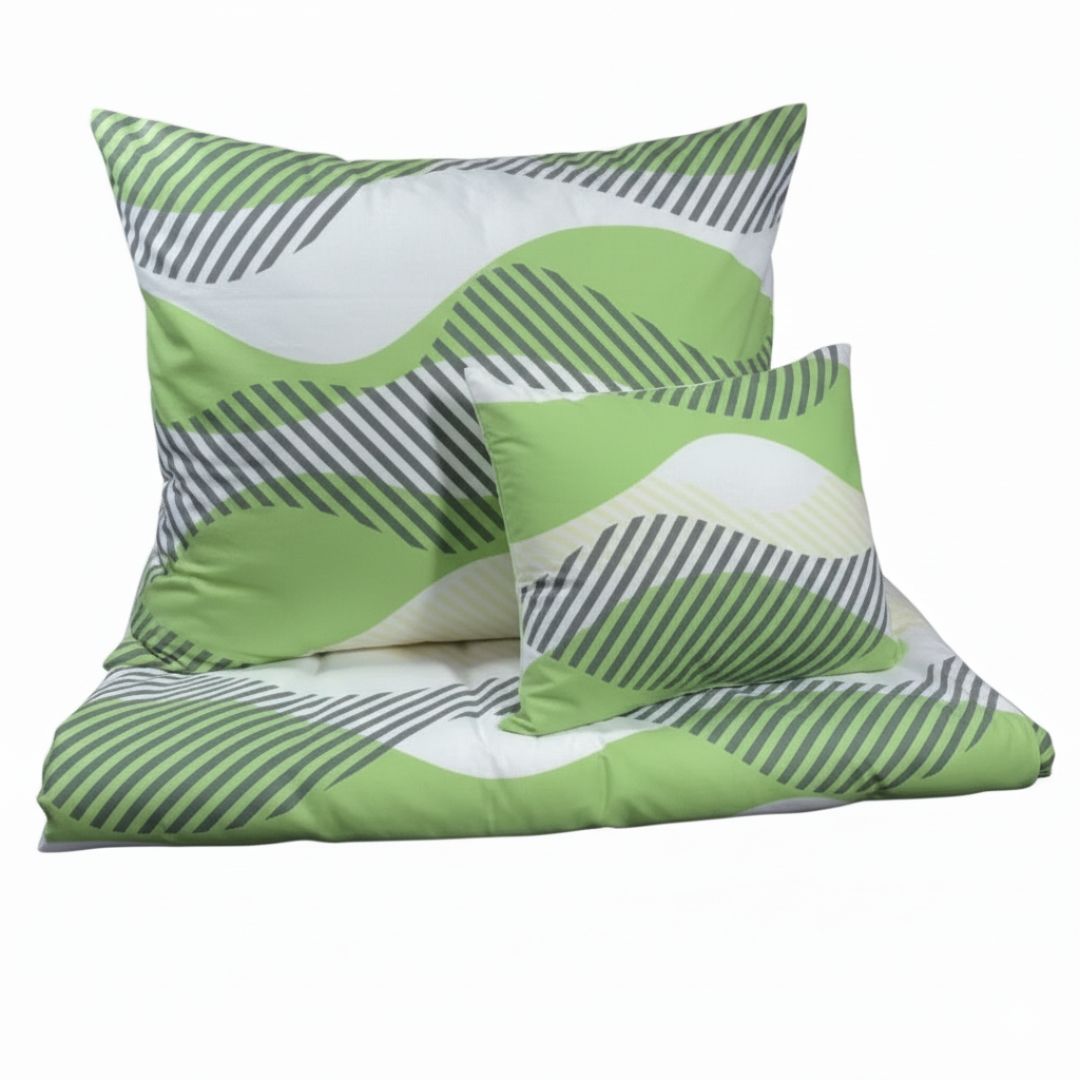 Flanell-Bettwäscheset - 3-teilig - Beige/Weiß