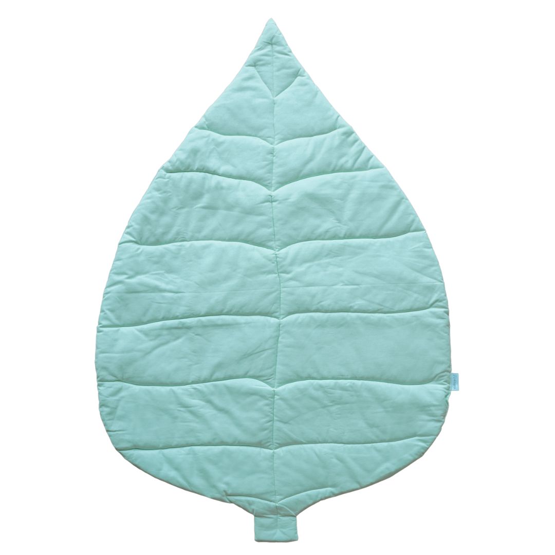 Leaf children's play mat and blanket - mint