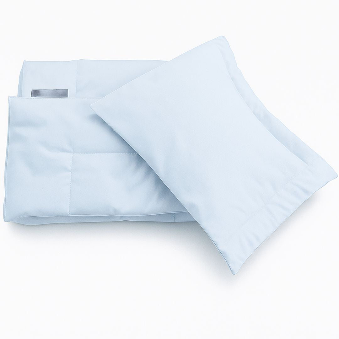 Allergie "STOP" - Kinderbettwäsche-Set (Bettdecke + kleines Kissen) 2-teilig - mit Einfassband