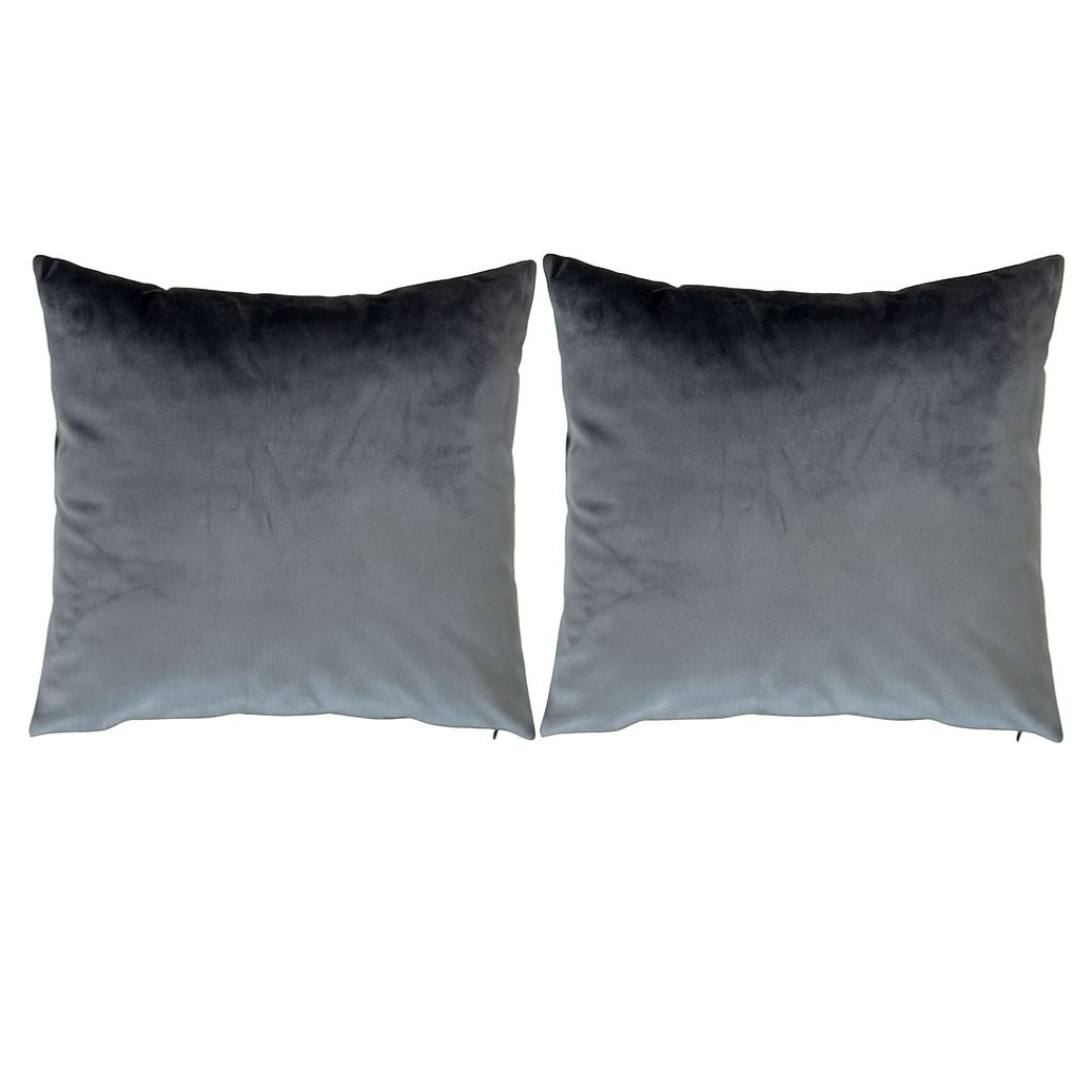 Moss green velvet decorative cushion - with insert - set of 2 - 45x45 cm
