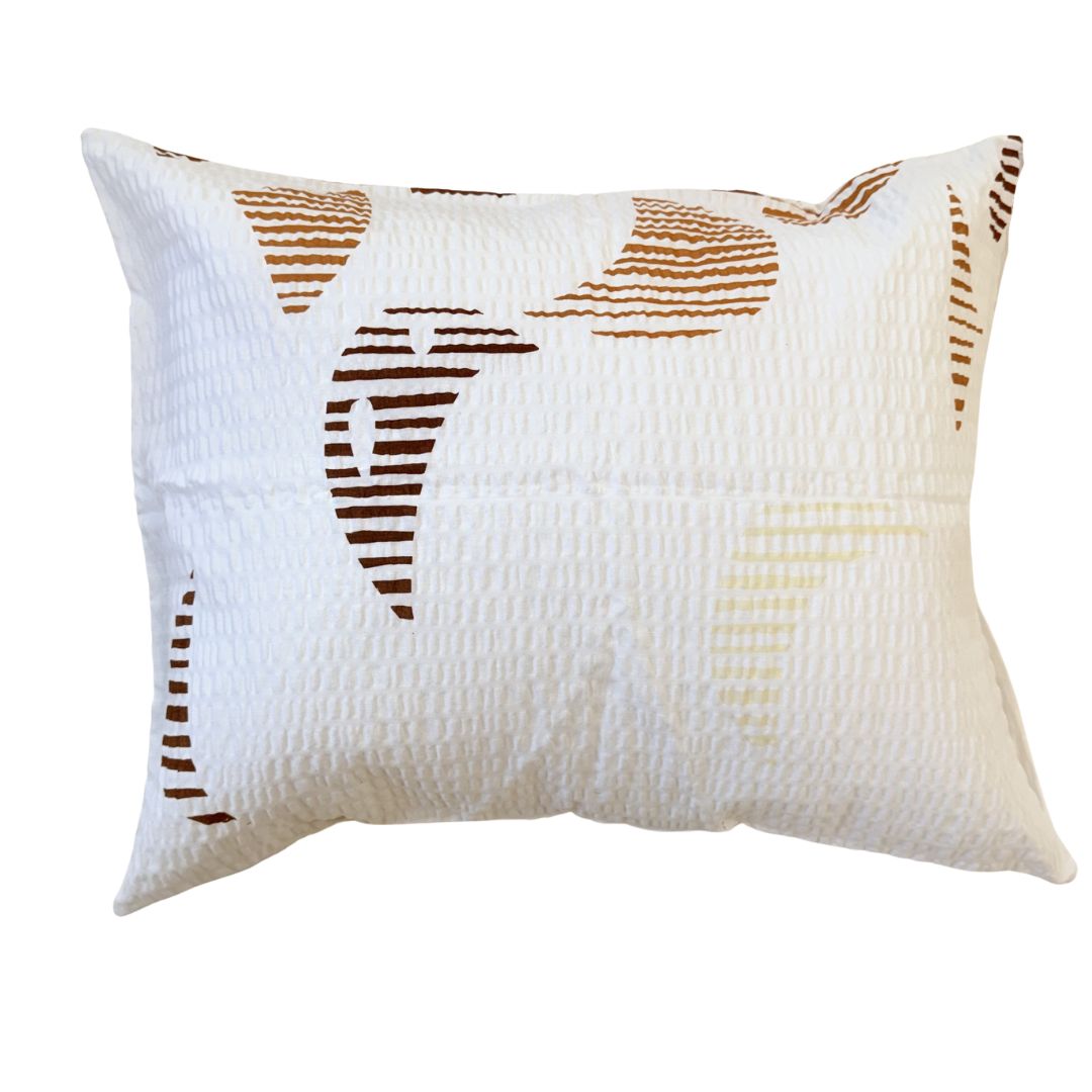 Crepe bedding set 3 pieces - Orange/burgundy/gray