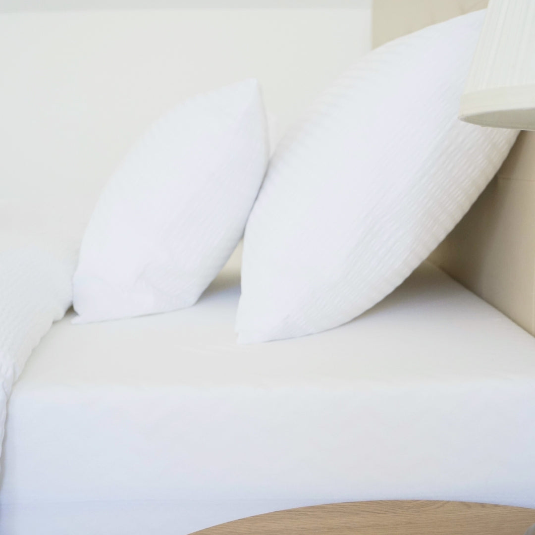 Crepe pillowcase, duvet cover – 100% Cotton – White - fold-over - 130 gr/m2